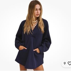 FP Free People Beach Oversized Marguerite Pullover  Kangaroo Pockets Sz XL Swim